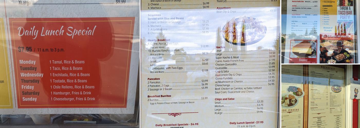 El Gallito Drive-In Menu
