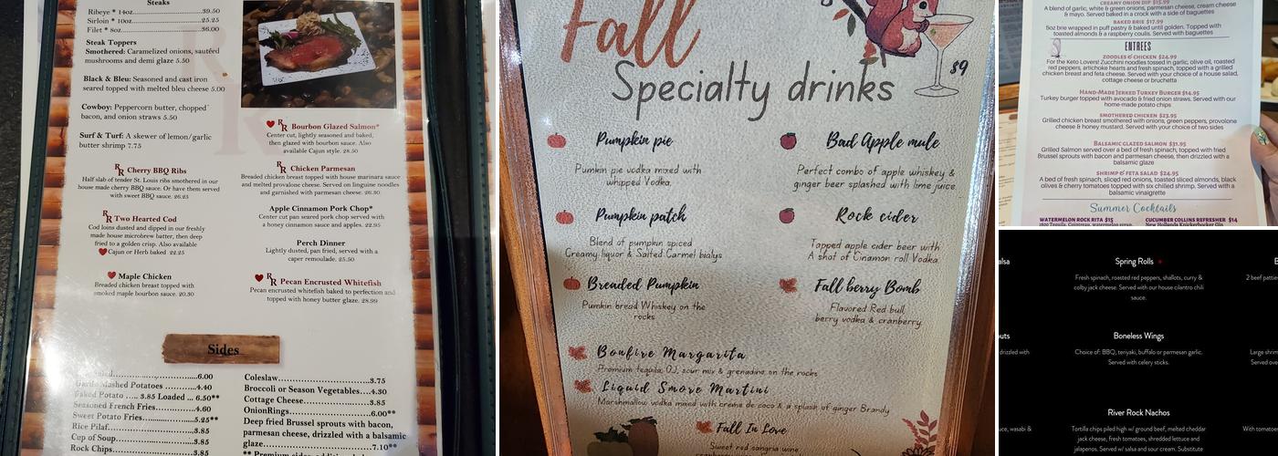 River Rock Grille Menu
