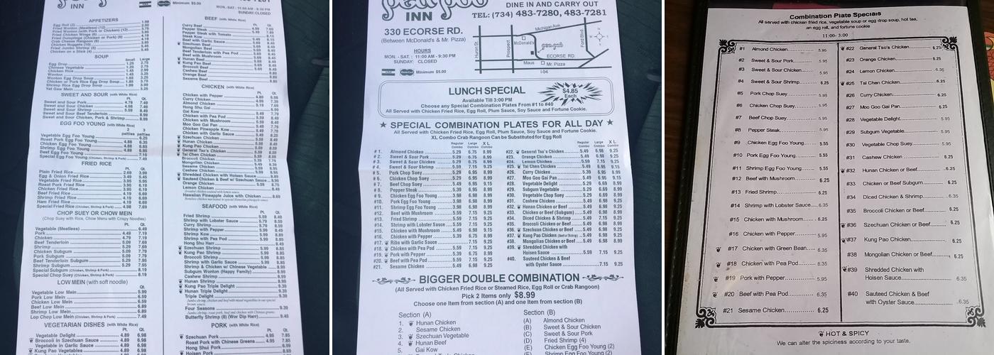 Pea Pod Inn Inc Menu