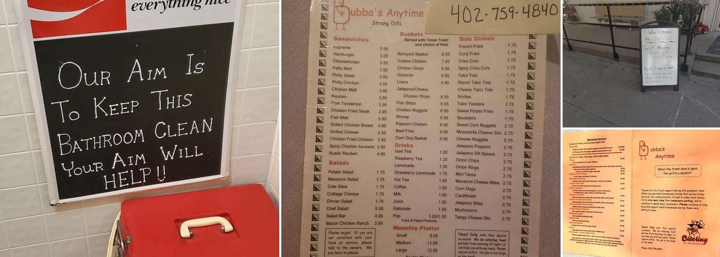 Bubba’s Anytime Menu