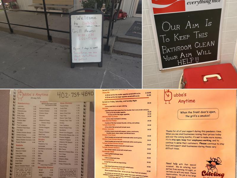 Bubba’s Anytime Menu