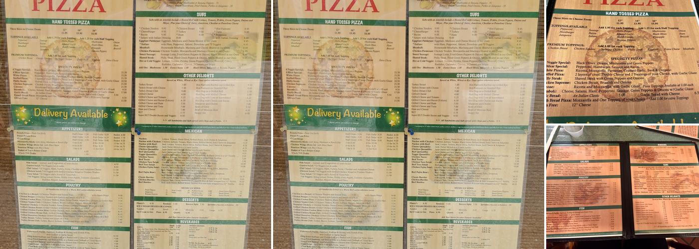 North Star Pizza Menu