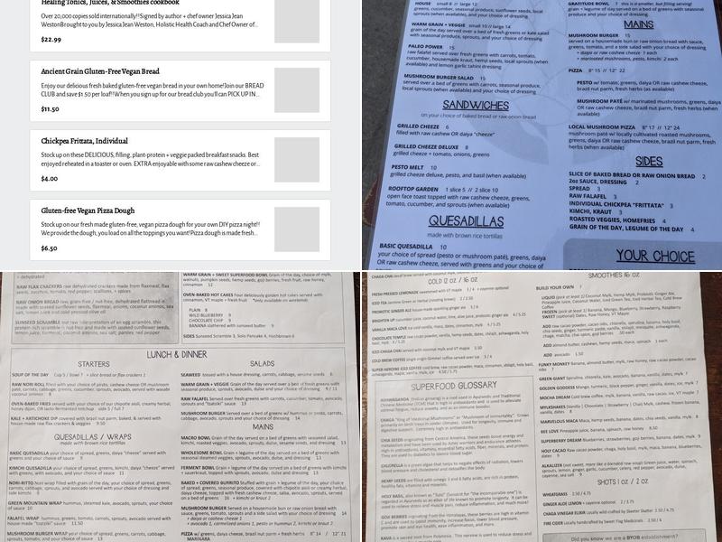 Superfresh! Organic Cafe Menu