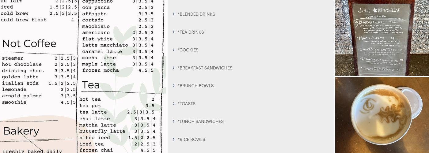 Brewbakers Café Menu