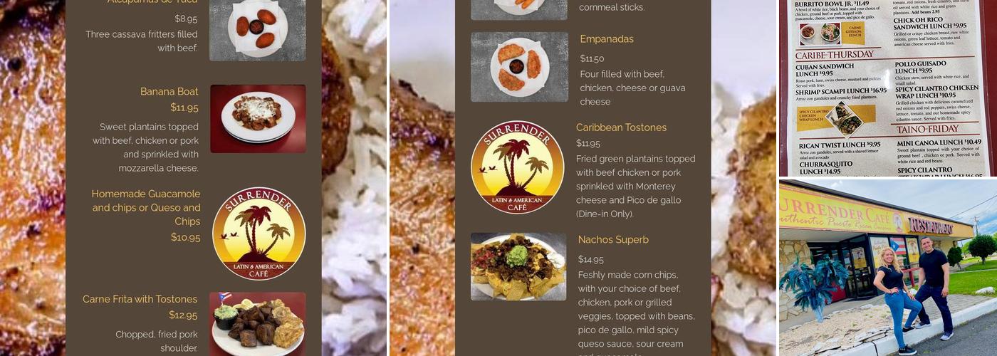 Surrender Cafe Menu