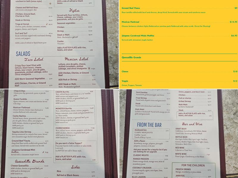 La Casita Menu