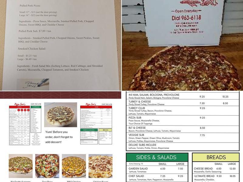 Pizza Sam's Menu