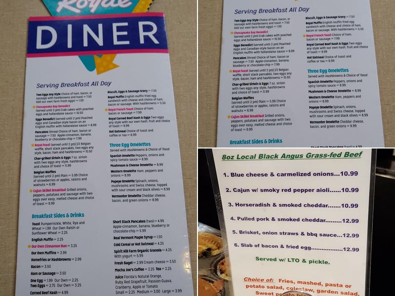 Chelsea Royal Diner Menu