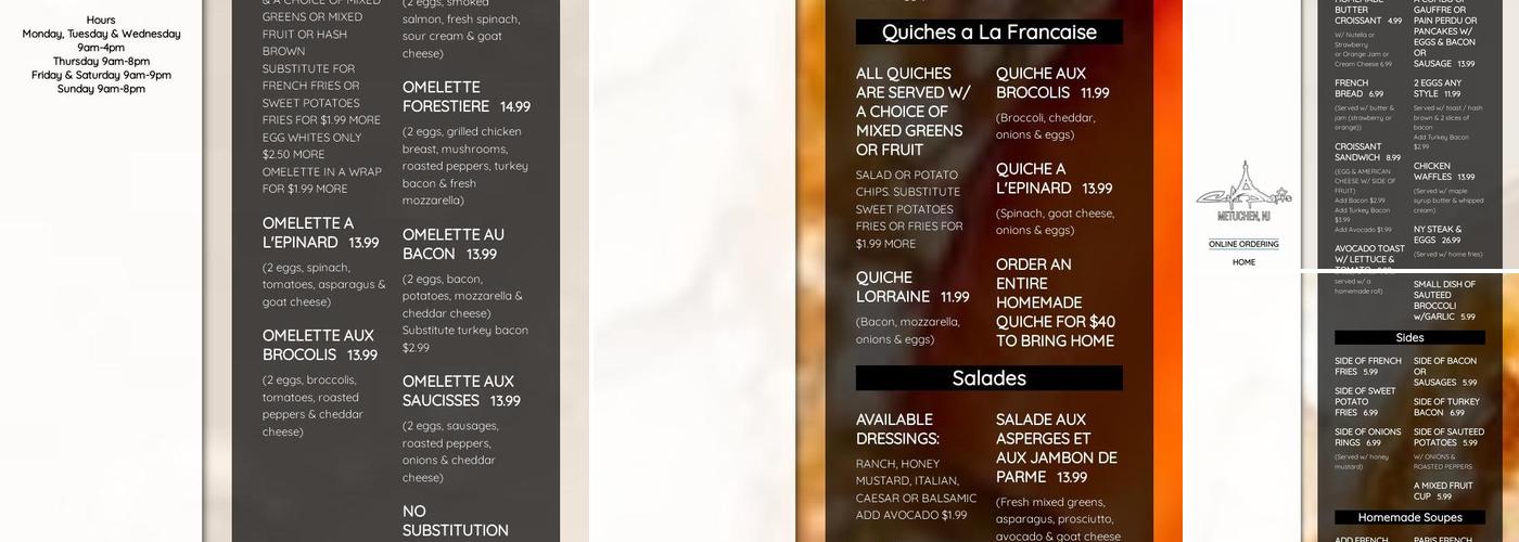 Café Paris Menu