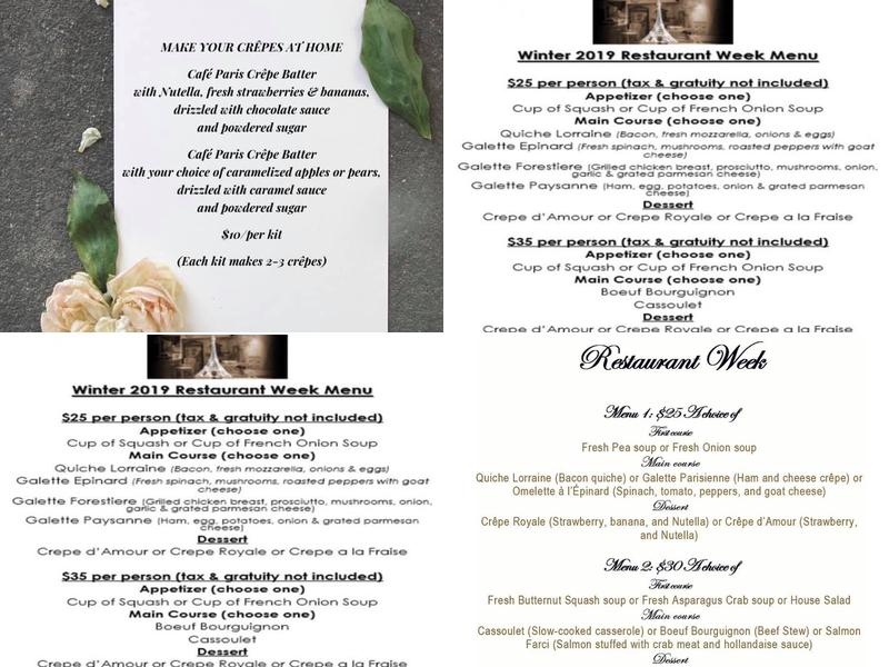 Café Paris Menu