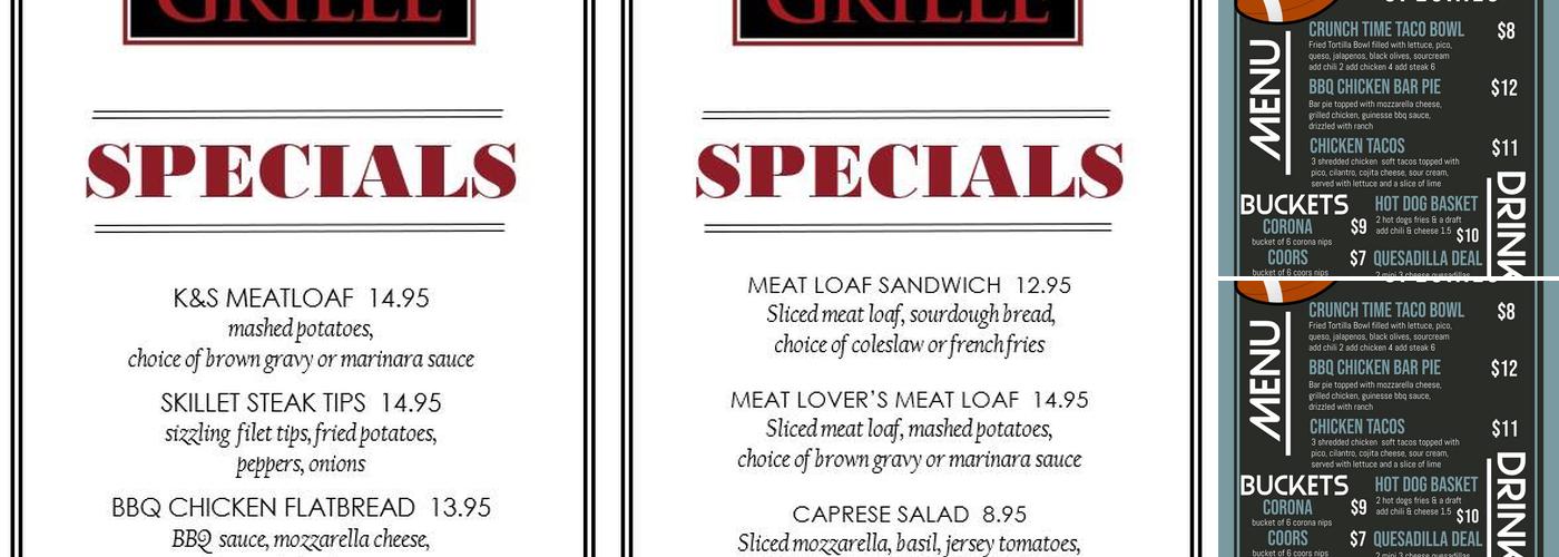 McLoone's Woodbridge Grille Menu