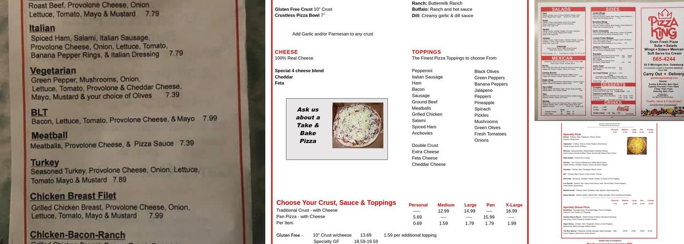 Pizza King- Galesburg Menu