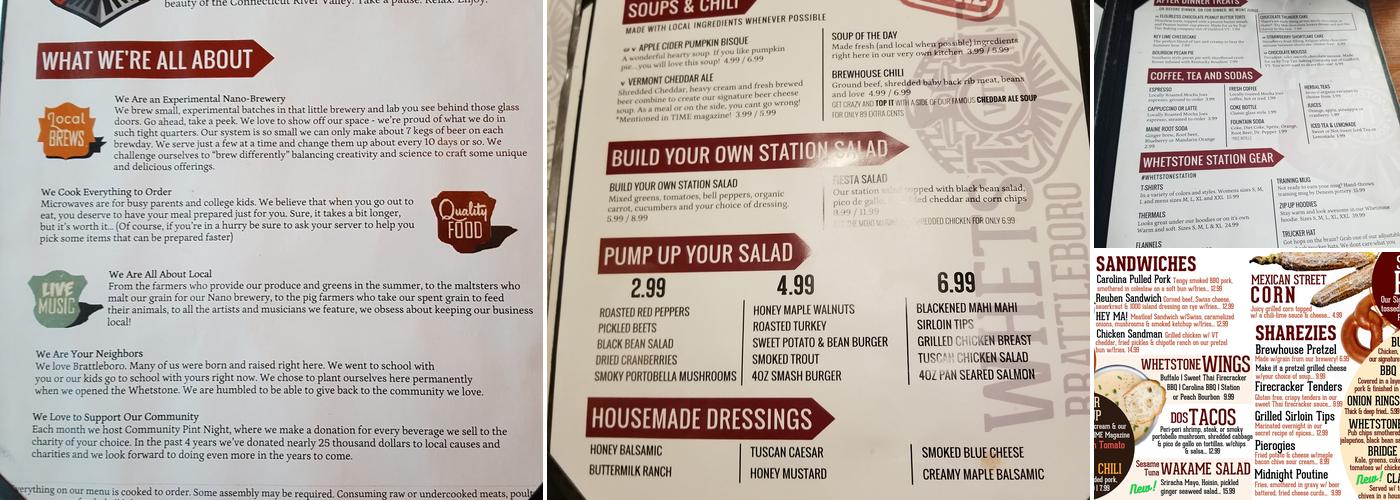 Rail and River Tavern Menu