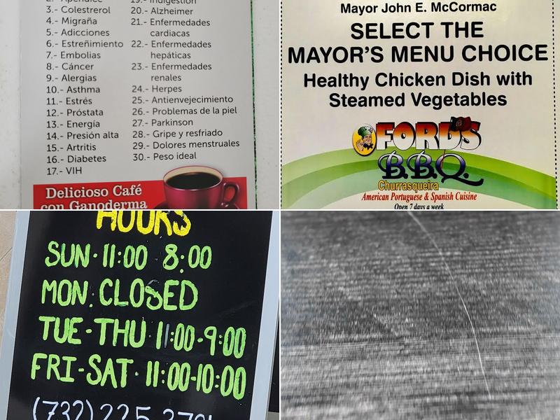 FORDS BBQ Menu