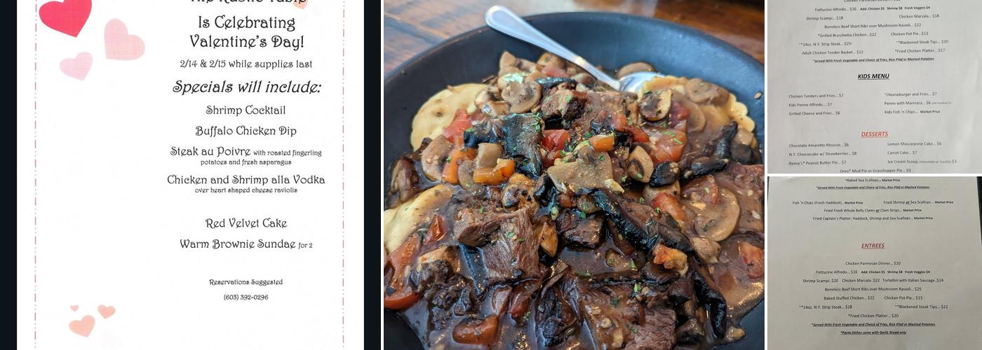 The Rustic Table Menu