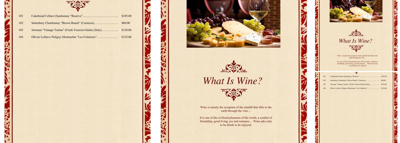 Venezia Menu