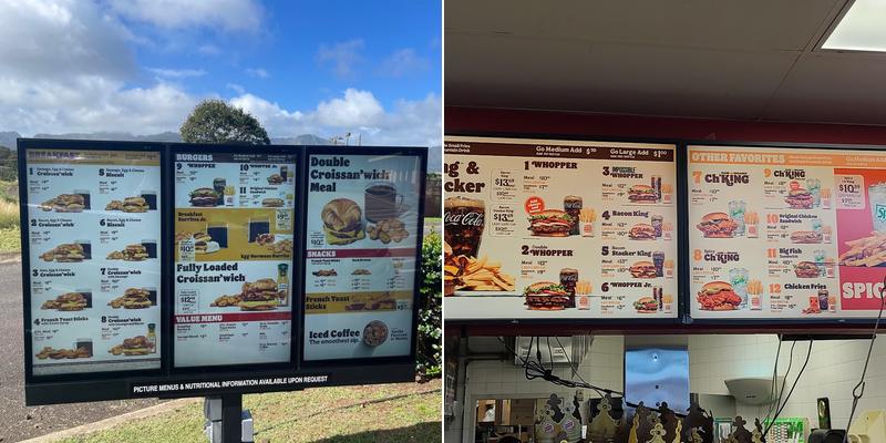 Burger King Menu