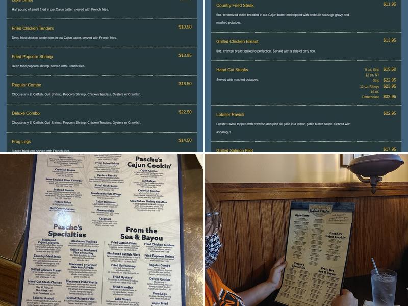 Pasche's Seafood Kitchen Menu