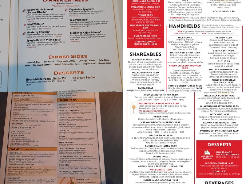 Moonraker Restaurant & Lounge Menu