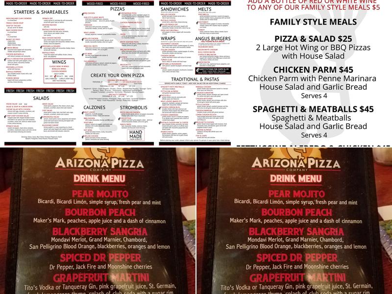 Arizona Pizza Co Menu