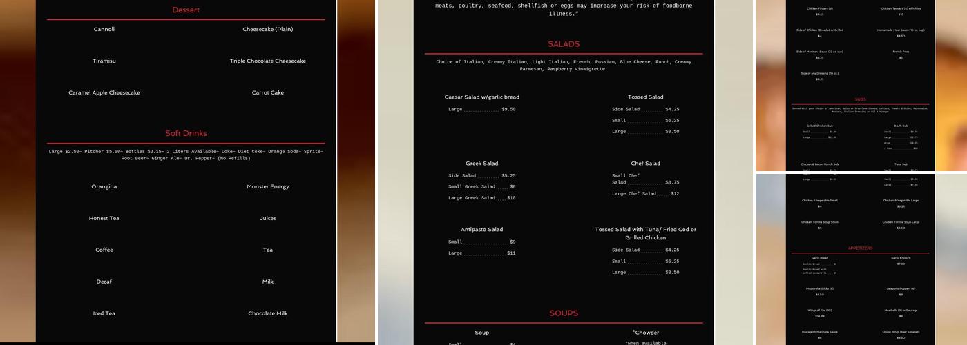 Manhattan Pizza Co Menu