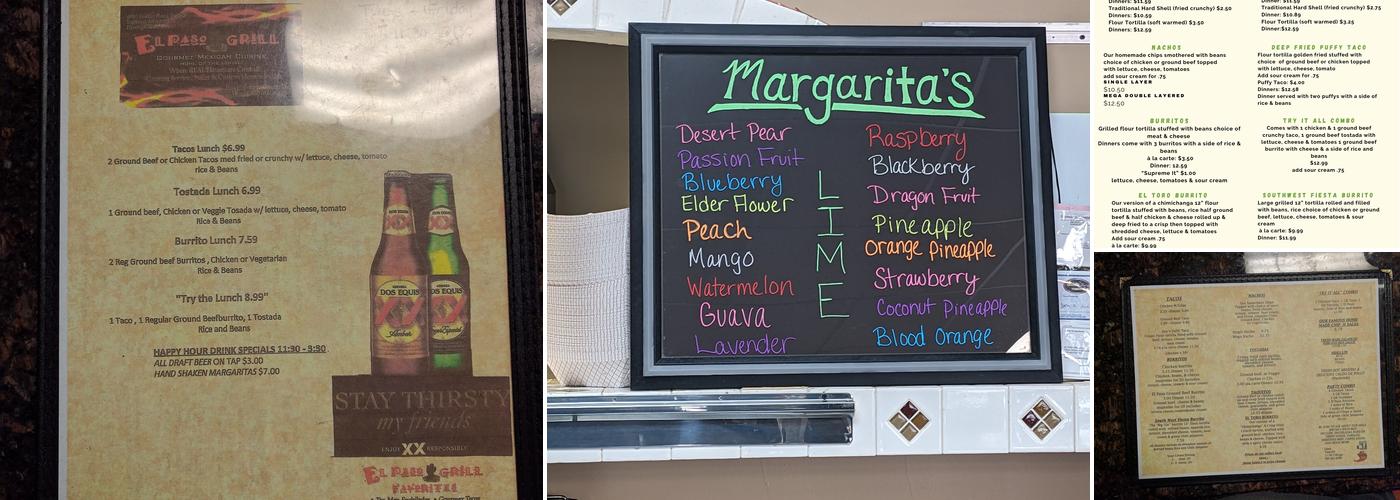 El Paso Grill Menu