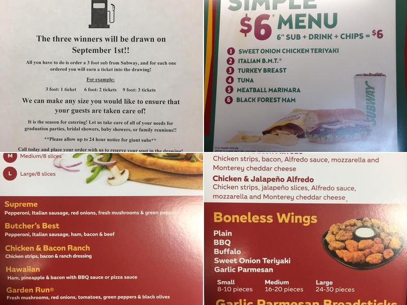 Subway Menu
