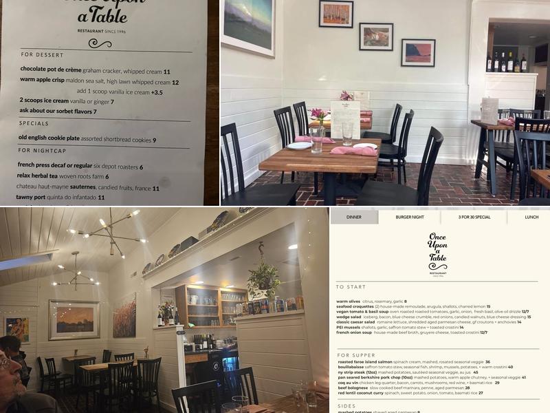 Once Upon a Table Menu