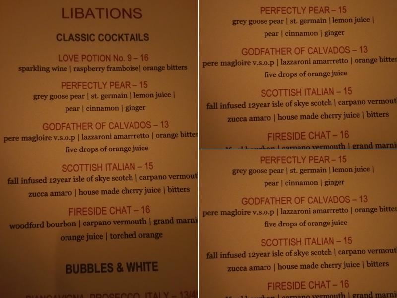 Table Six Restaurant Menu