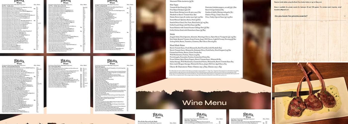 Brava Menu