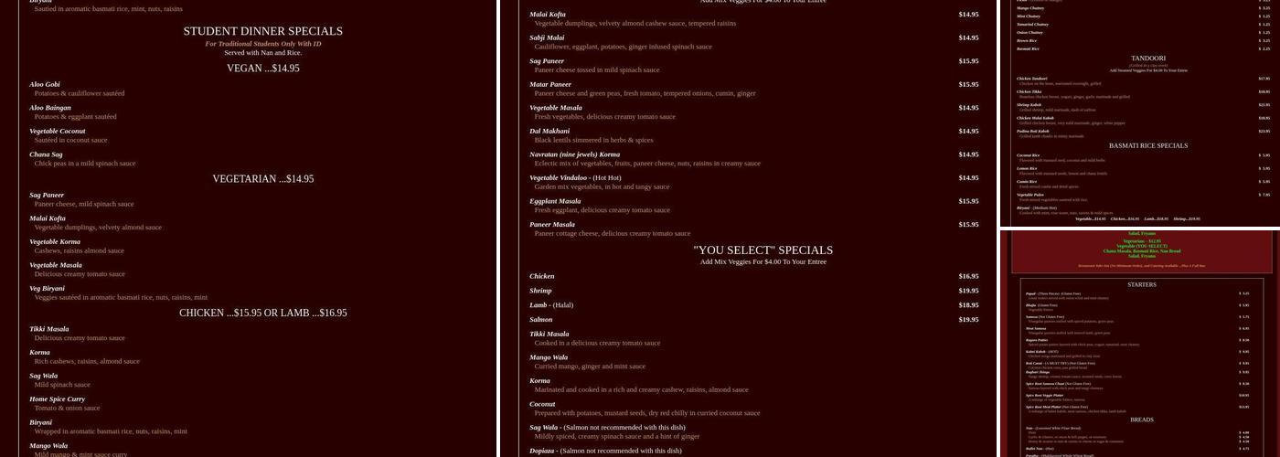 Spice Root Menu