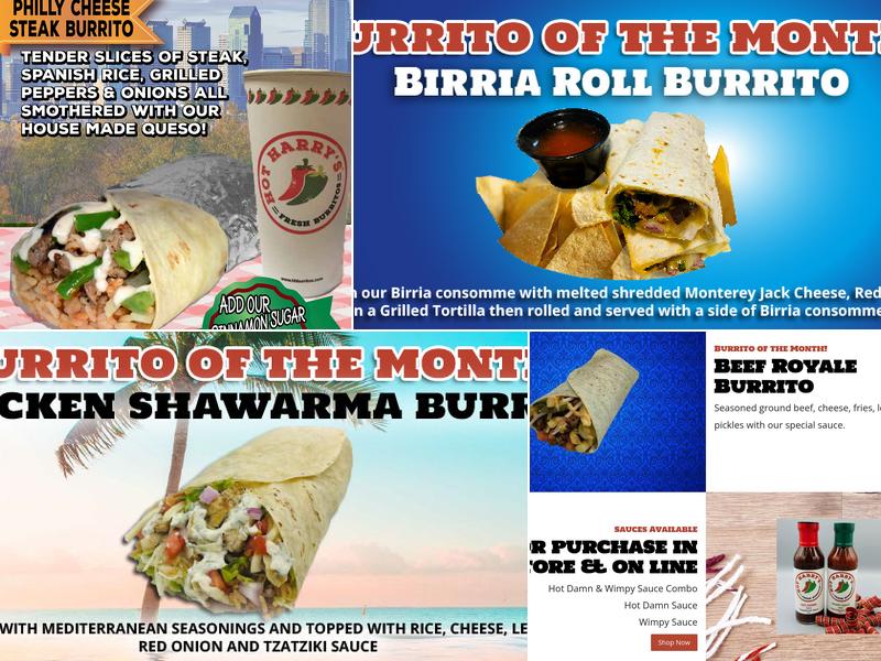 Hot Harry's Burritos - Tyler Street Menu