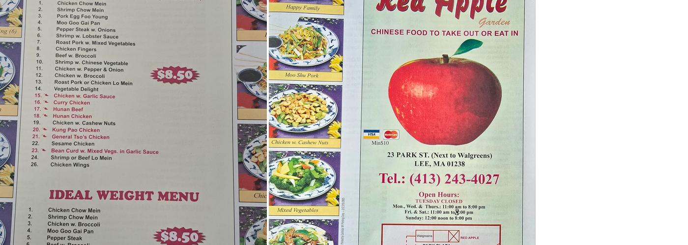 Red Apple Menu