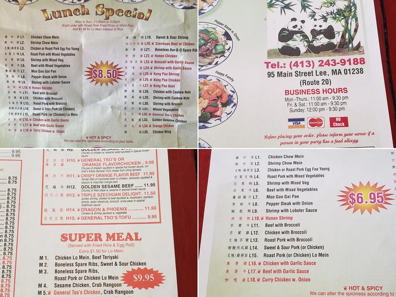 Panda Garden Menu