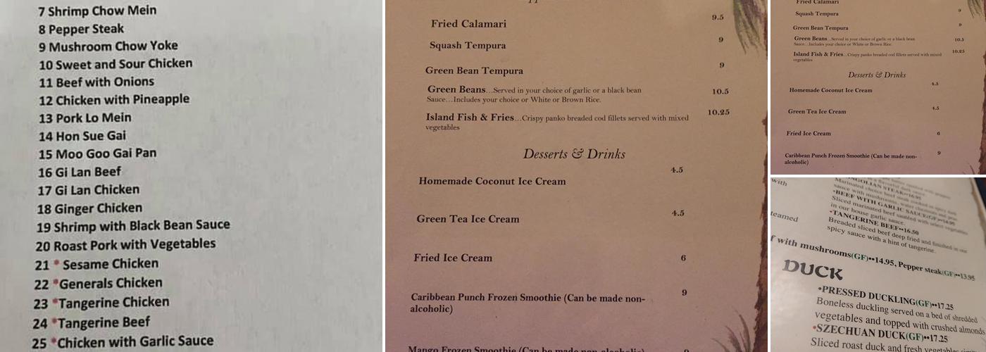 Luau Hale Restaurant Menu