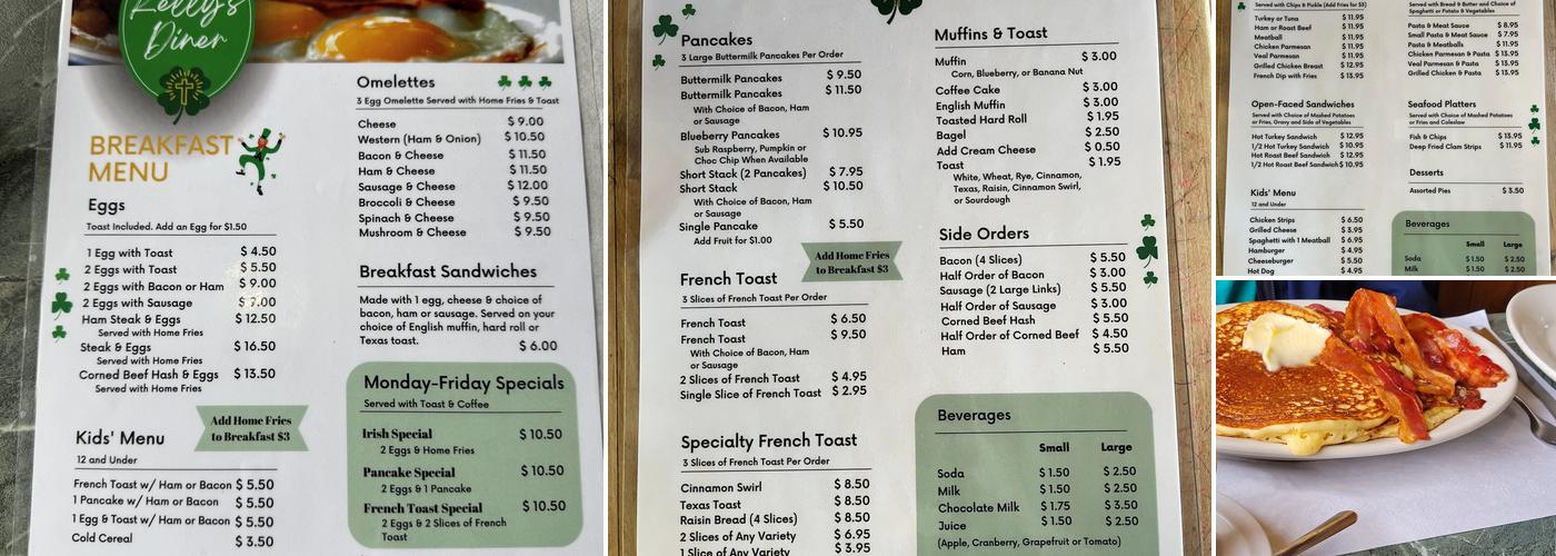 Kelly's Diner Menu