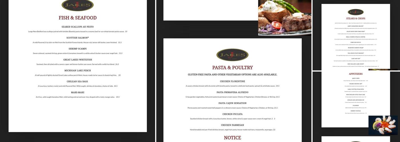 Jake's Old City Grill Menu