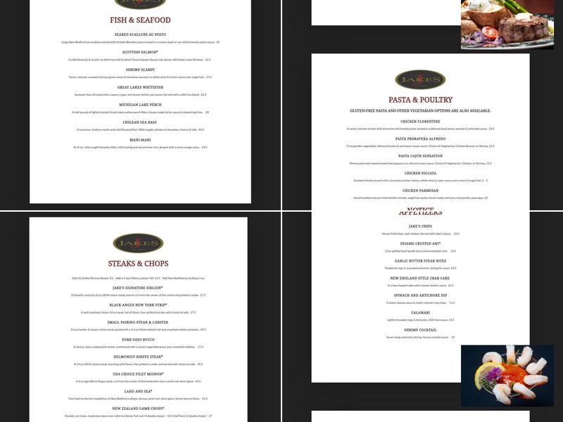 Jake's Old City Grill Menu