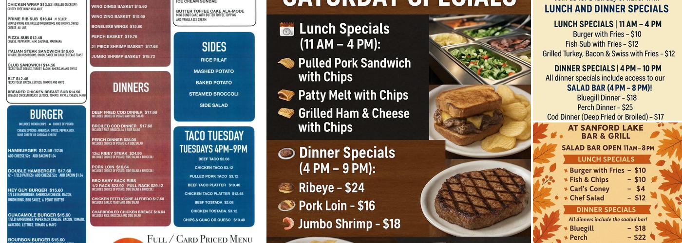 Sanford Lake Bar & Grill Menu