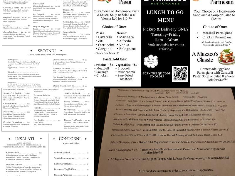 Mazzeo's Ristorante Menu