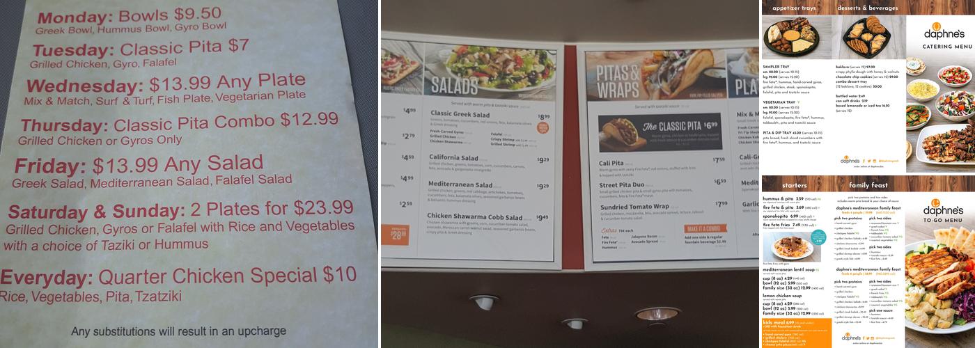 Daphne's Menu
