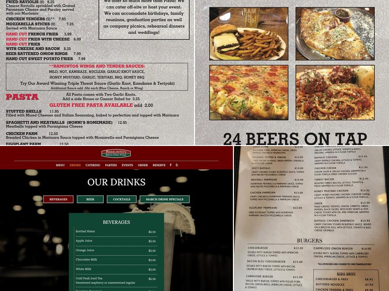 Ramuntos Brick Oven Pizza Menu