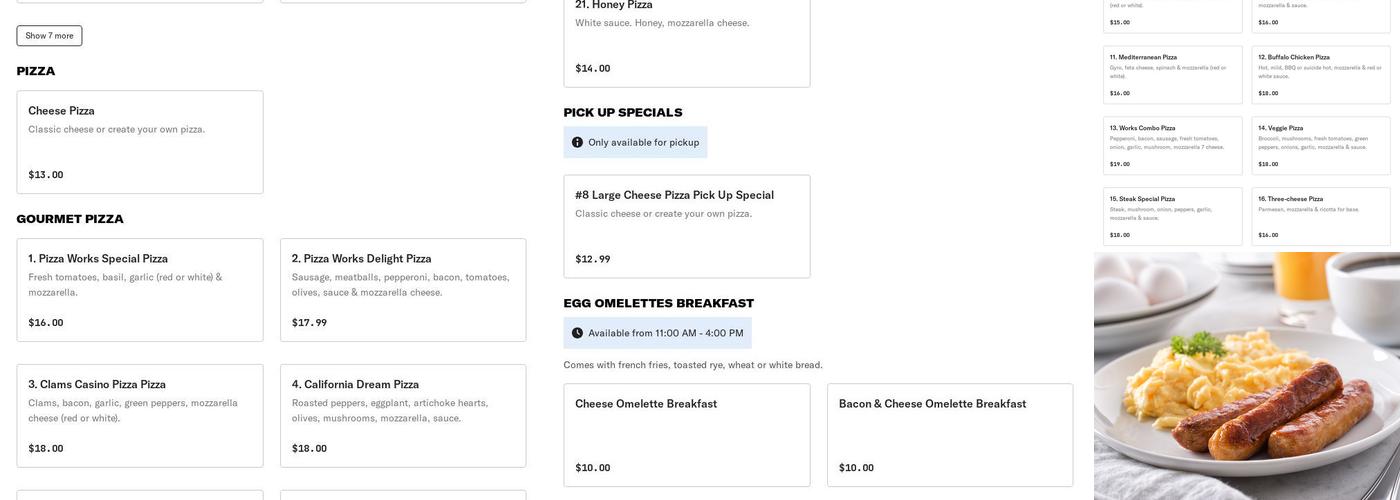 Pizza Works Menu