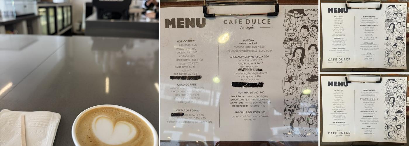 Cafe Dulce Menu