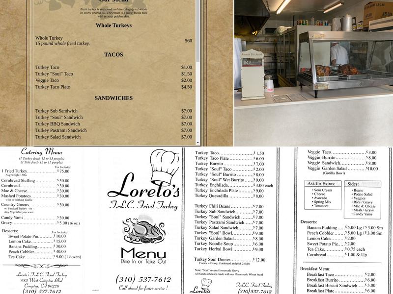 Loreto's Fried Turkey Menu