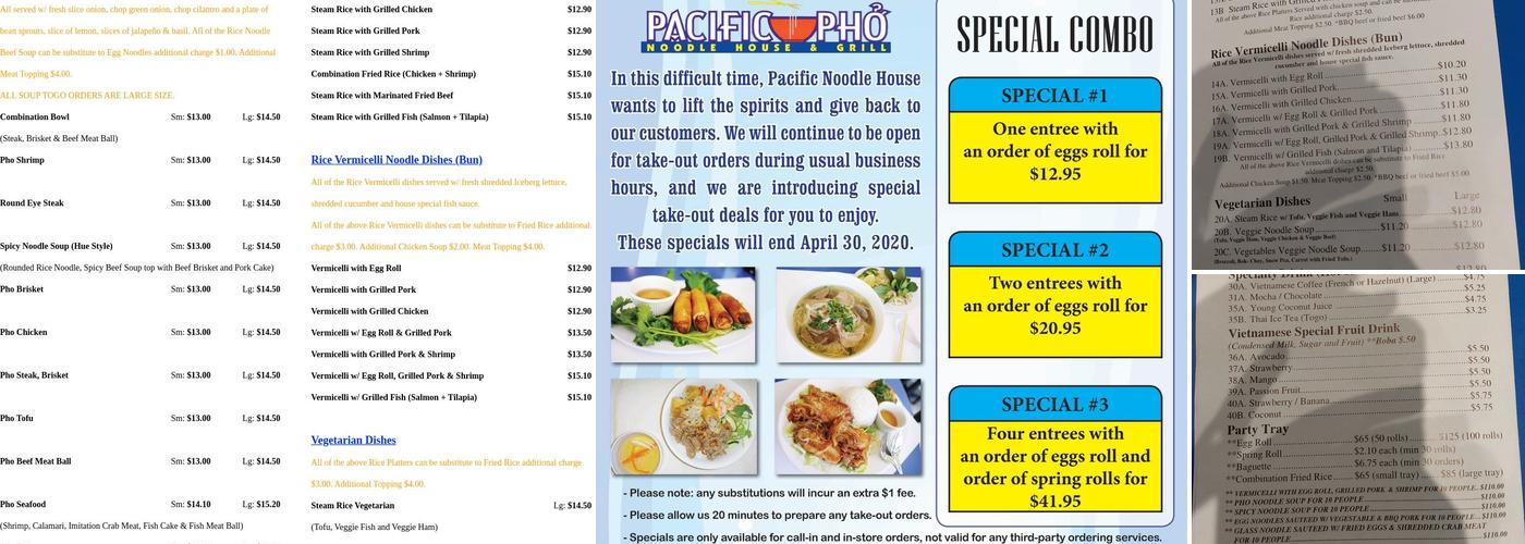 Pacific Noodle House Menu