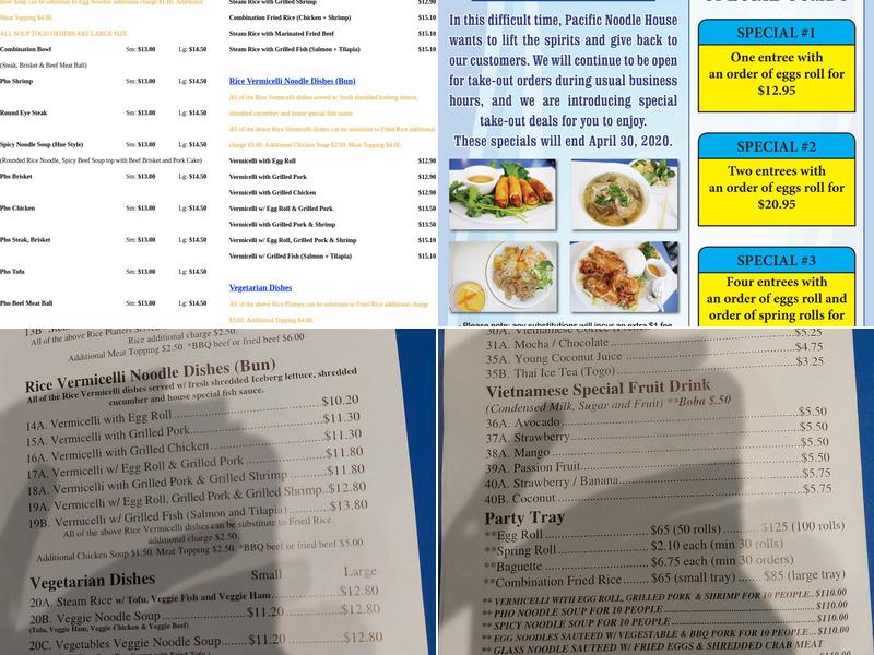 Pacific Noodle House Menu