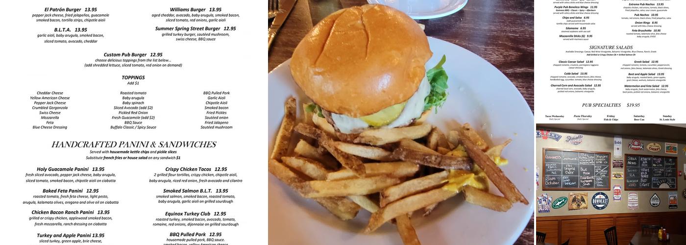 Purple Pub Menu