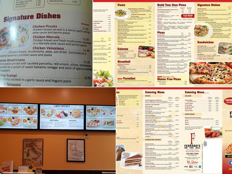 Ferraro's On The Hill Menu