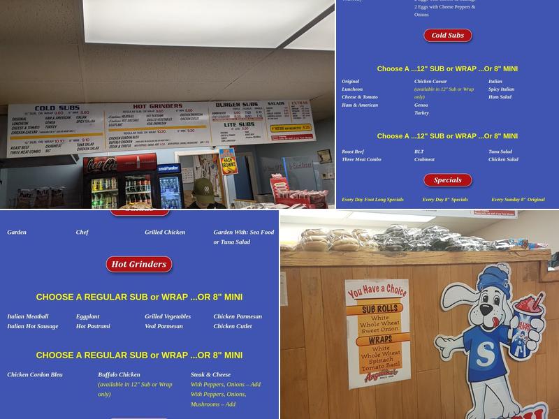 Angelina's Sub Shop Menu